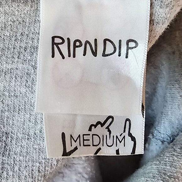 Ripndip Adult Medium Hoodie Stop Being A Cat Gray Graphic Sweatshirt - Picture 11 of 14
